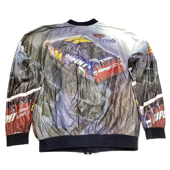 VTG 90s Jeff Gordon DuPont NASCAR Tyvek Jacket - Picture 2 of 4
